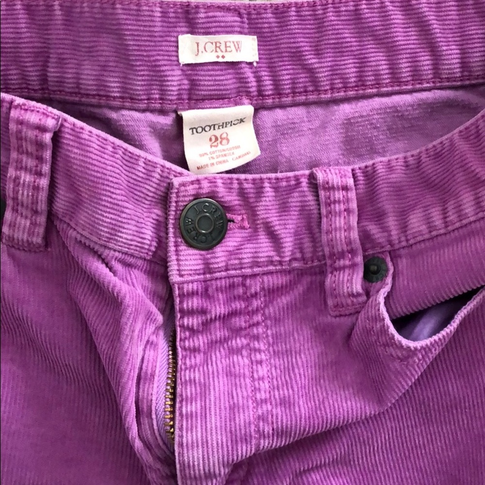 J.Crew Toothpick Corduroy Pants UNIQUE COLOR